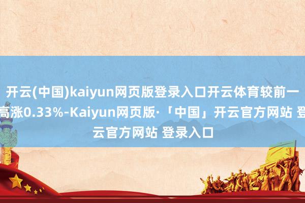开云(中国)kaiyun网页版登录入口开云体育较前一往还日高涨0.33%-Kaiyun网页版·「中国」开云官方网站 登录入口