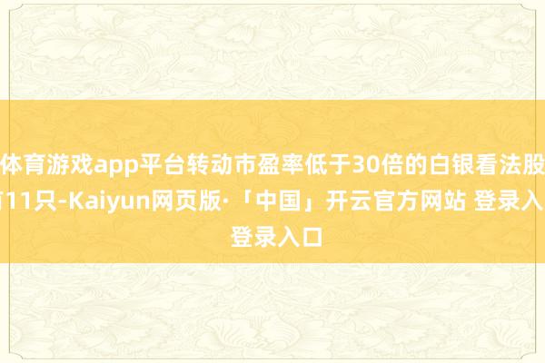 体育游戏app平台转动市盈率低于30倍的白银看法股有11只-Kaiyun网页版·「中国」开云官方网站 登录入口