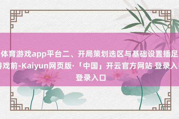 体育游戏app平台二、开局策划选区与基础设置插足游戏前-Kaiyun网页版·「中国」开云官方网站 登录入口
