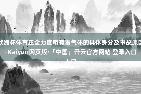 欧洲杯体育正全力查明有毒气体的具体身分及事故原因-Kaiyun网页版·「中国」开云官方网站 登录入口