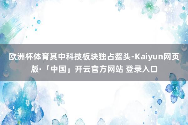 欧洲杯体育其中科技板块独占鳌头-Kaiyun网页版·「中国」开云官方网站 登录入口